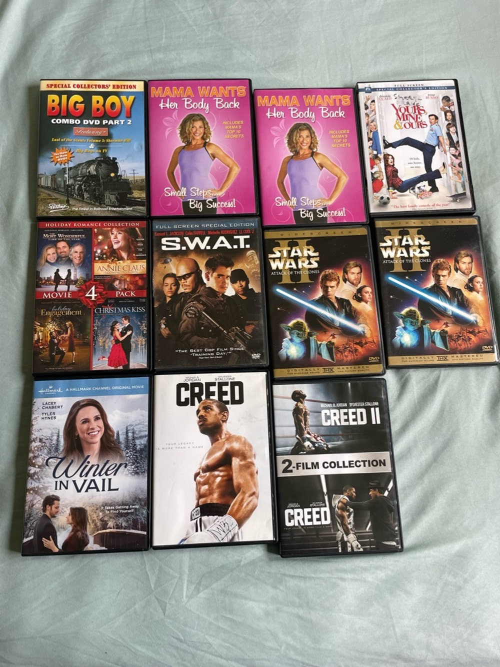 DVD Movie Lot 11 Titles Star Wars Creed SWAT Hallmark Comedy Action Mixed